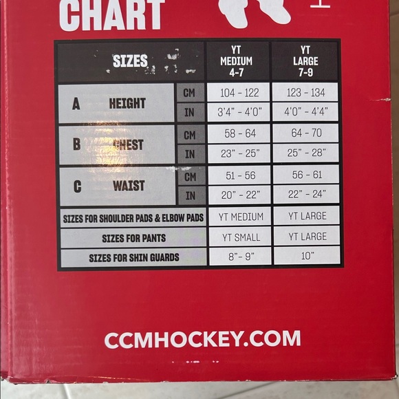 NEW 🆕 CCM Red and Black Full Hockey Gear Protection Set Youth Large - Picture 3 of 3